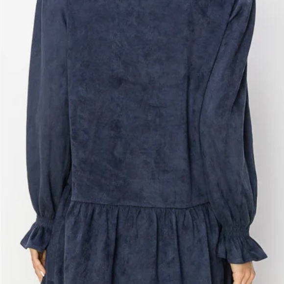 NWT Joh Apparel Size Small Faux Suede Navy Alize Tunic Dress - Picture 6 of 13